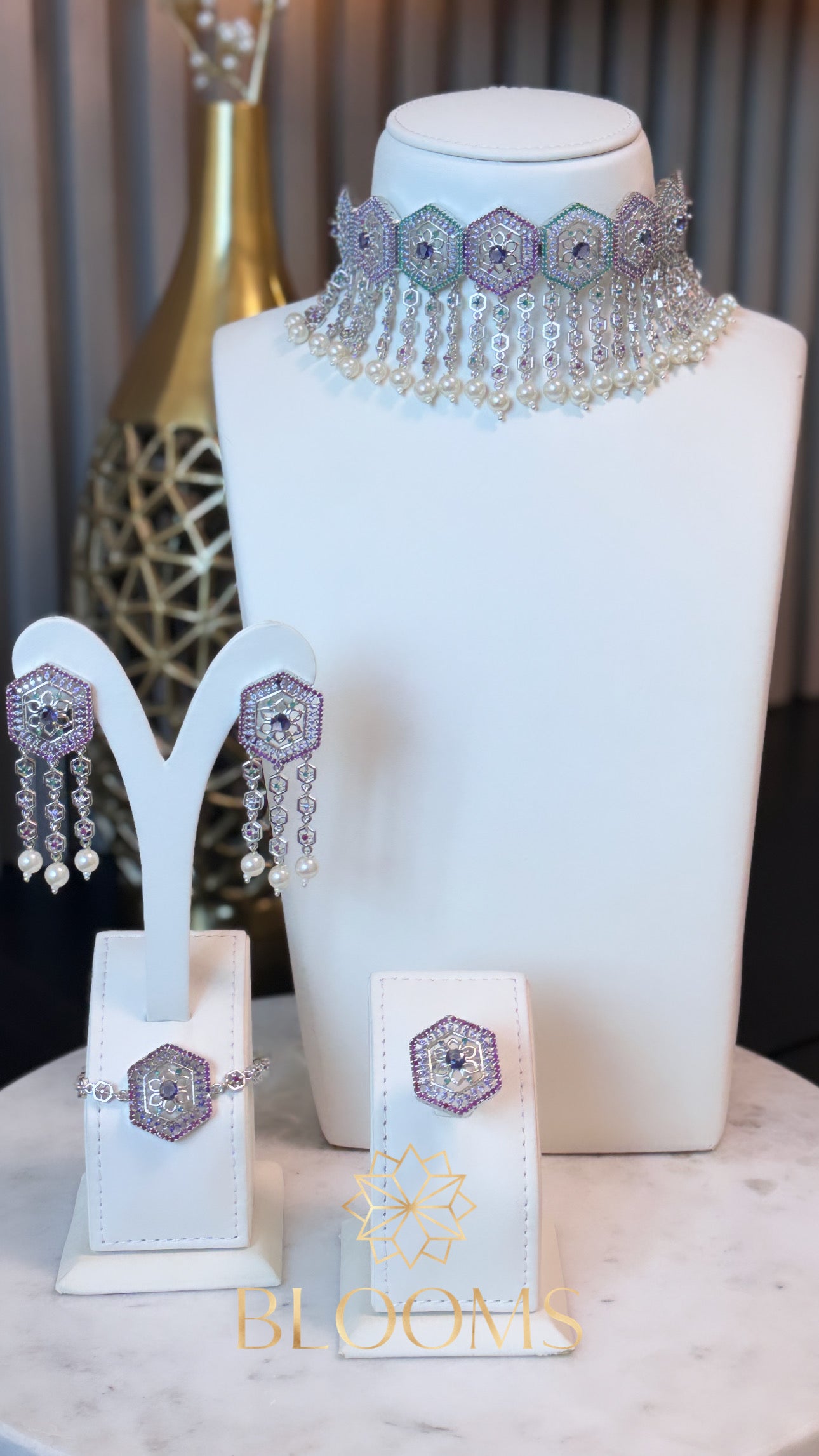 Salamah Silver Khonaqi Set