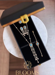 Sola Gold Full Set with Blue Stones