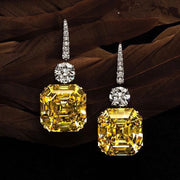 Luxury Square shape yellow earrings