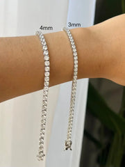 Tennis Bracelet Real 925 Silver 3mm