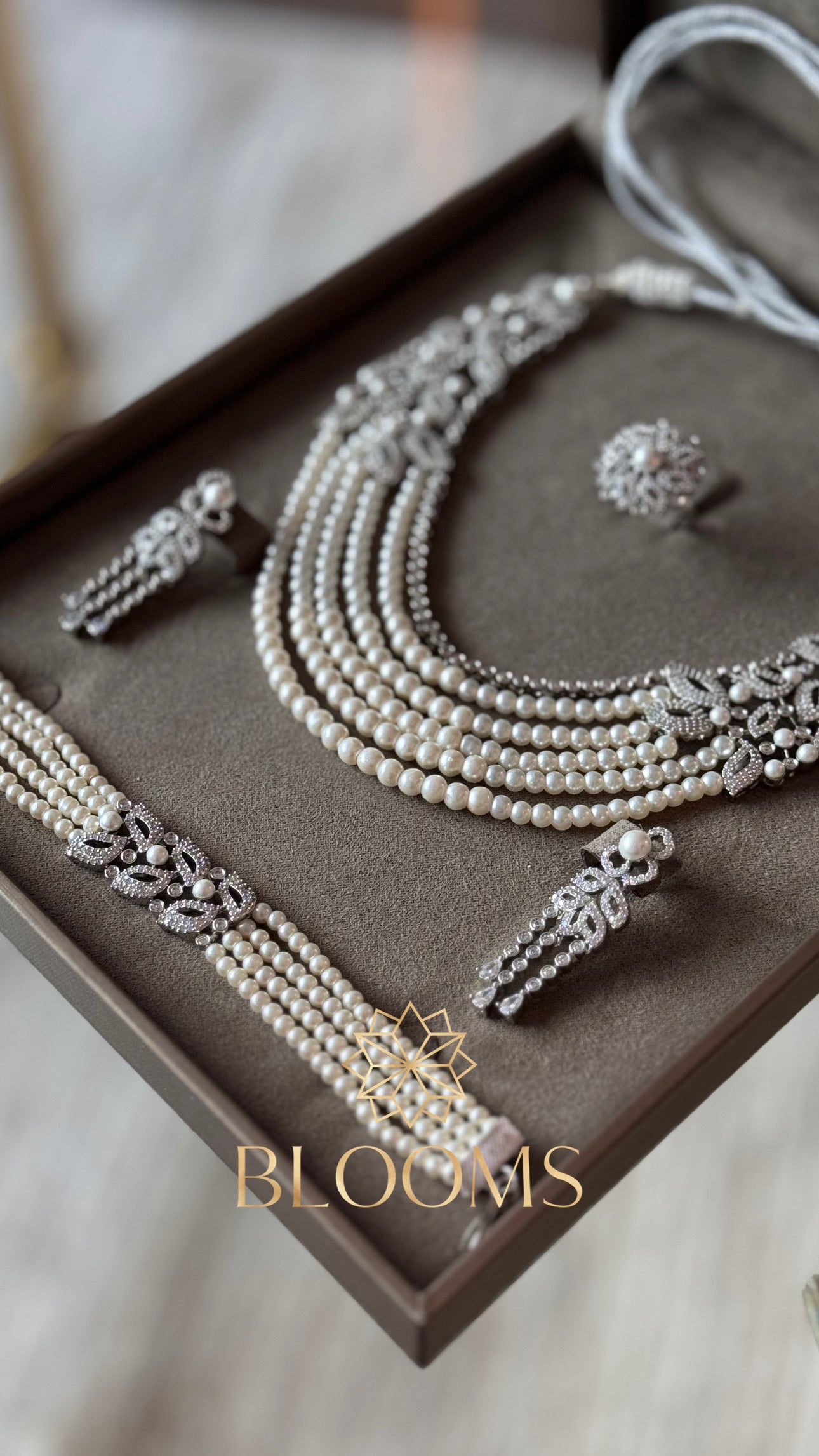 Luxury Silver Pearls Set